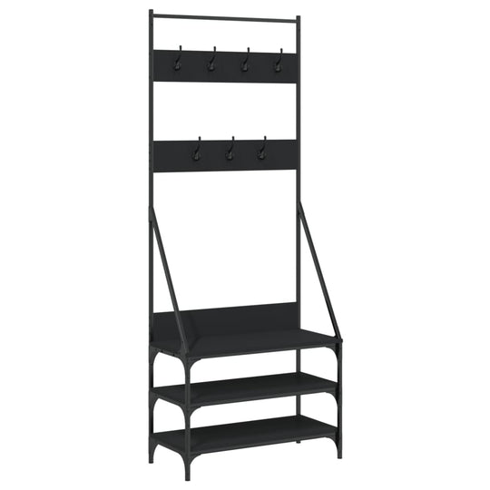 Clothes Rack with Shoe Storage Black 72x34x184 cm