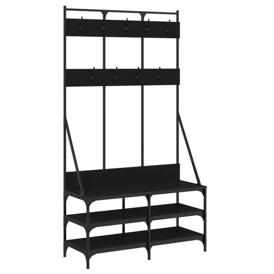 Clothes Rack with Shoe Storage Black 100x40x184 cm