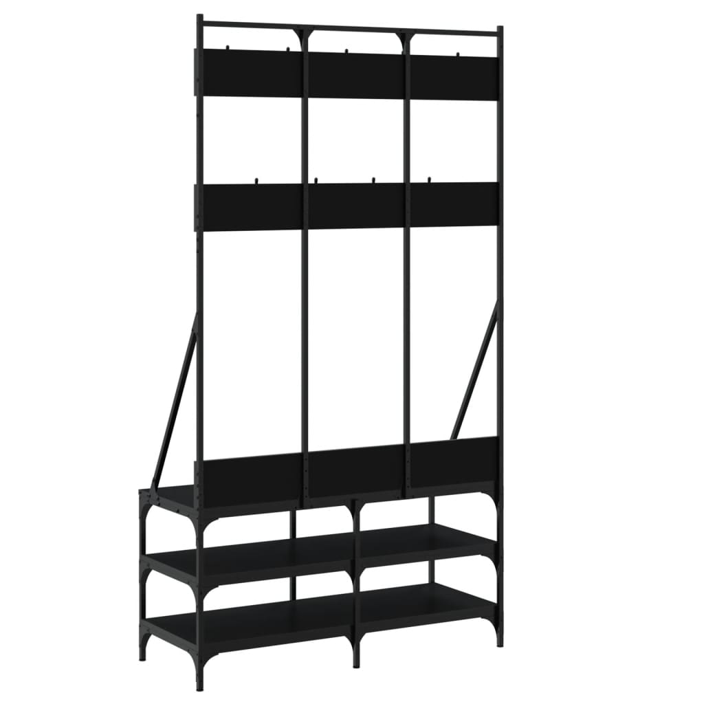 Clothes Rack with Shoe Storage Black 100x40x184 cm