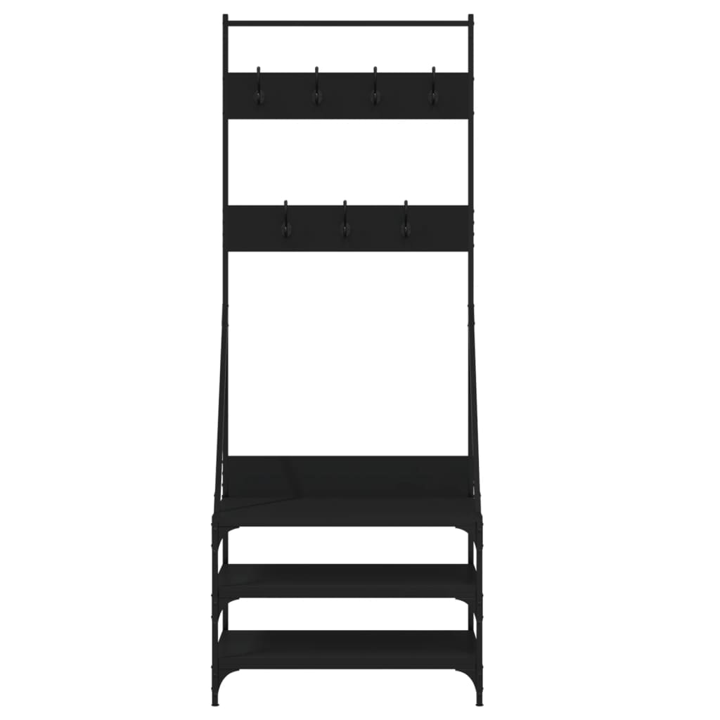 Clothes Rack with Shoe Storage Black 70x40x184 cm