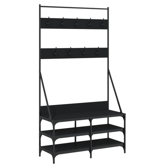 Clothes Rack with Shoe Storage Black 100x40x184 cm