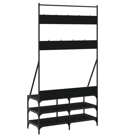 Clothes Rack with Shoe Storage Black 100x40x184 cm