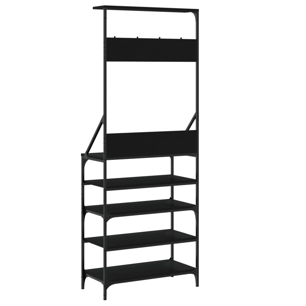 Clothes Rack with Shoe Storage Black 70x34x184 cm