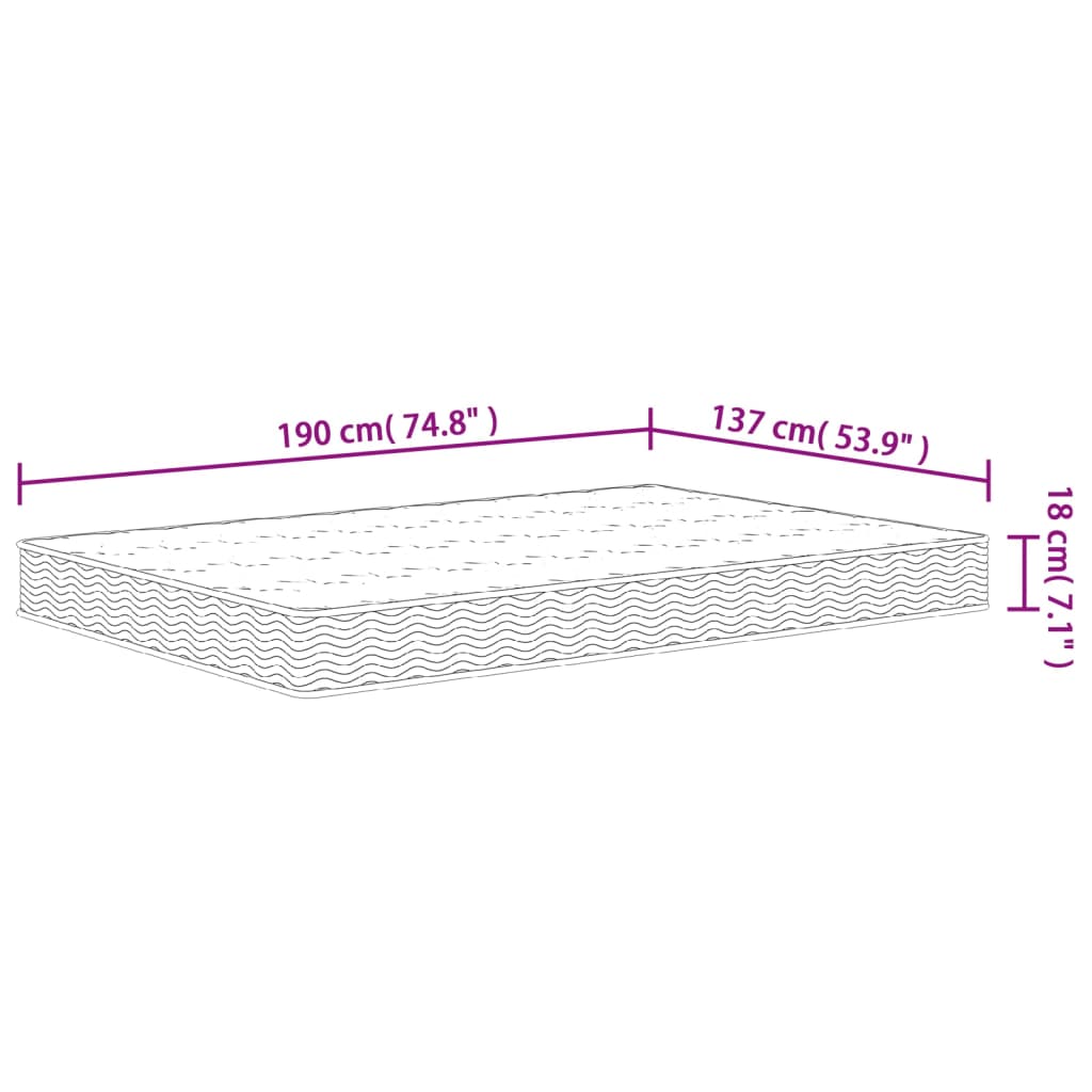 Bonnell Spring Mattress Medium 137x190 cm