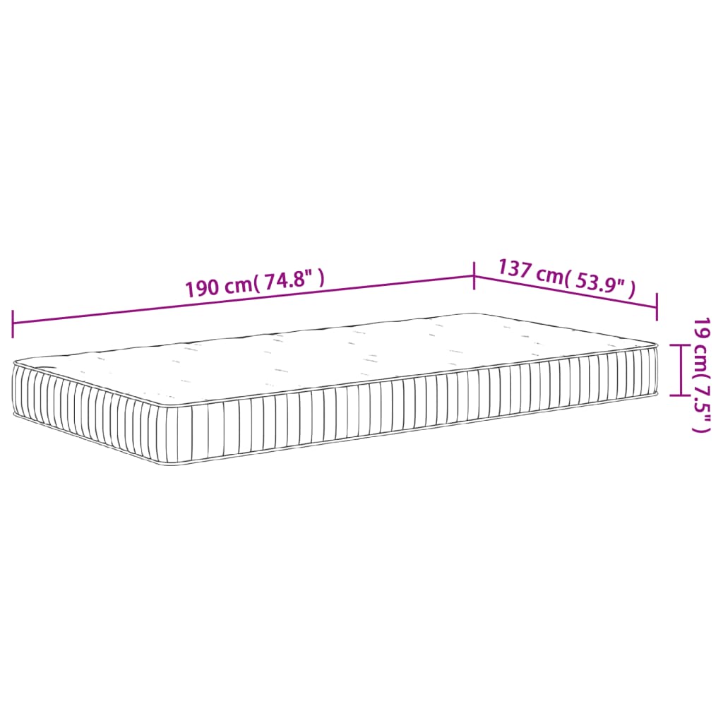 Pocket Spring Mattress Medium 137x190 cm