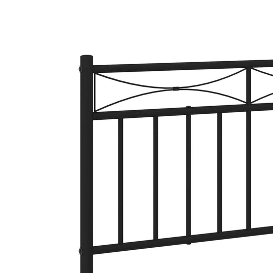 Metal Bed Frame without Mattress with Footboard Black 90x190 cm