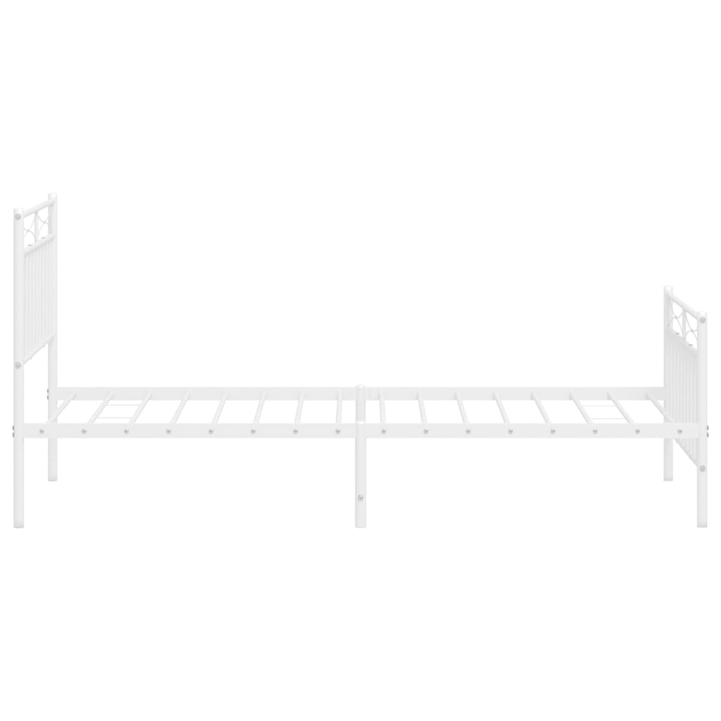 Metal Bed Frame without Mattress with Footboard White 90x190 cm