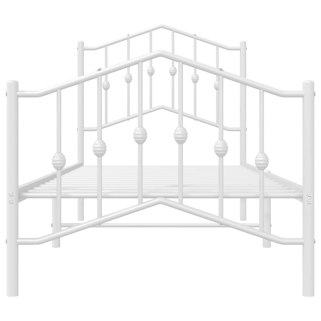 Metal Bed Frame without Mattress with Footboard White 90x190 cm