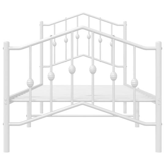 Metal Bed Frame without Mattress with Footboard White 90x190 cm