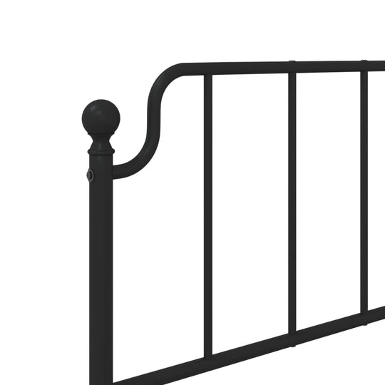 Metal Bed Frame without Mattress with Headboard Black 90x190 cm