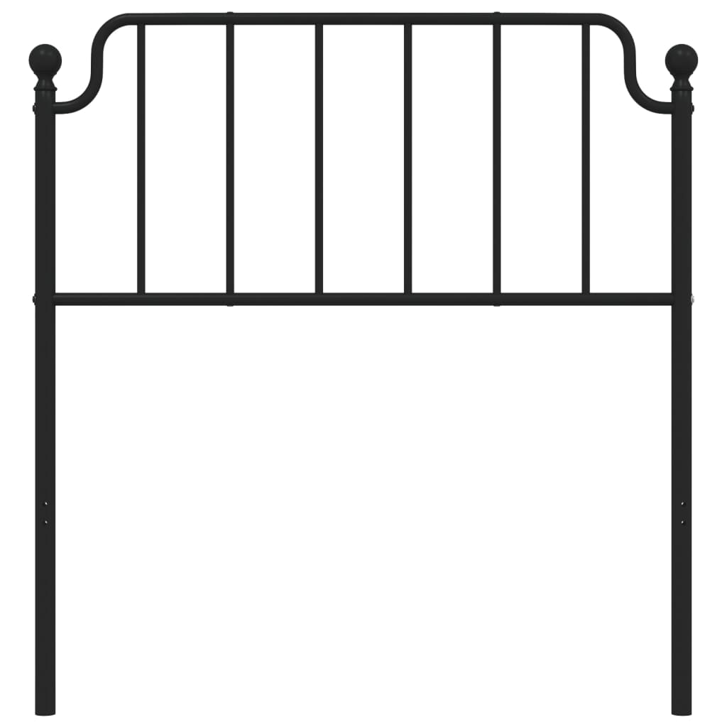 Metal Headboard Black 90 cm