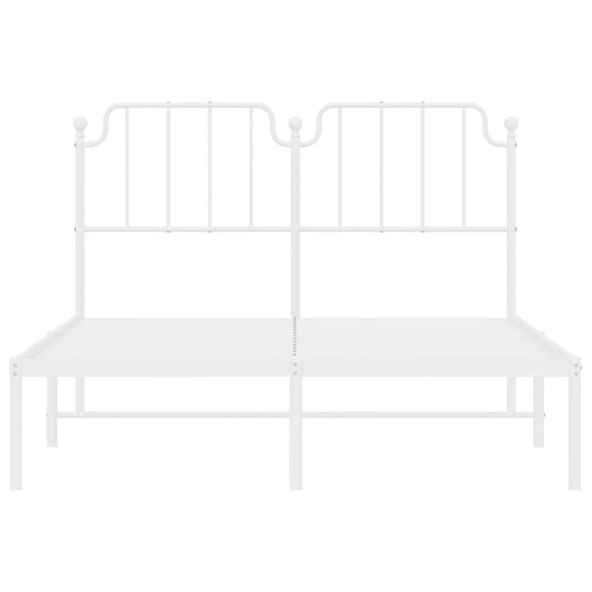 Metal Bed Frame without Mattress with Headboard White 150x200 cm