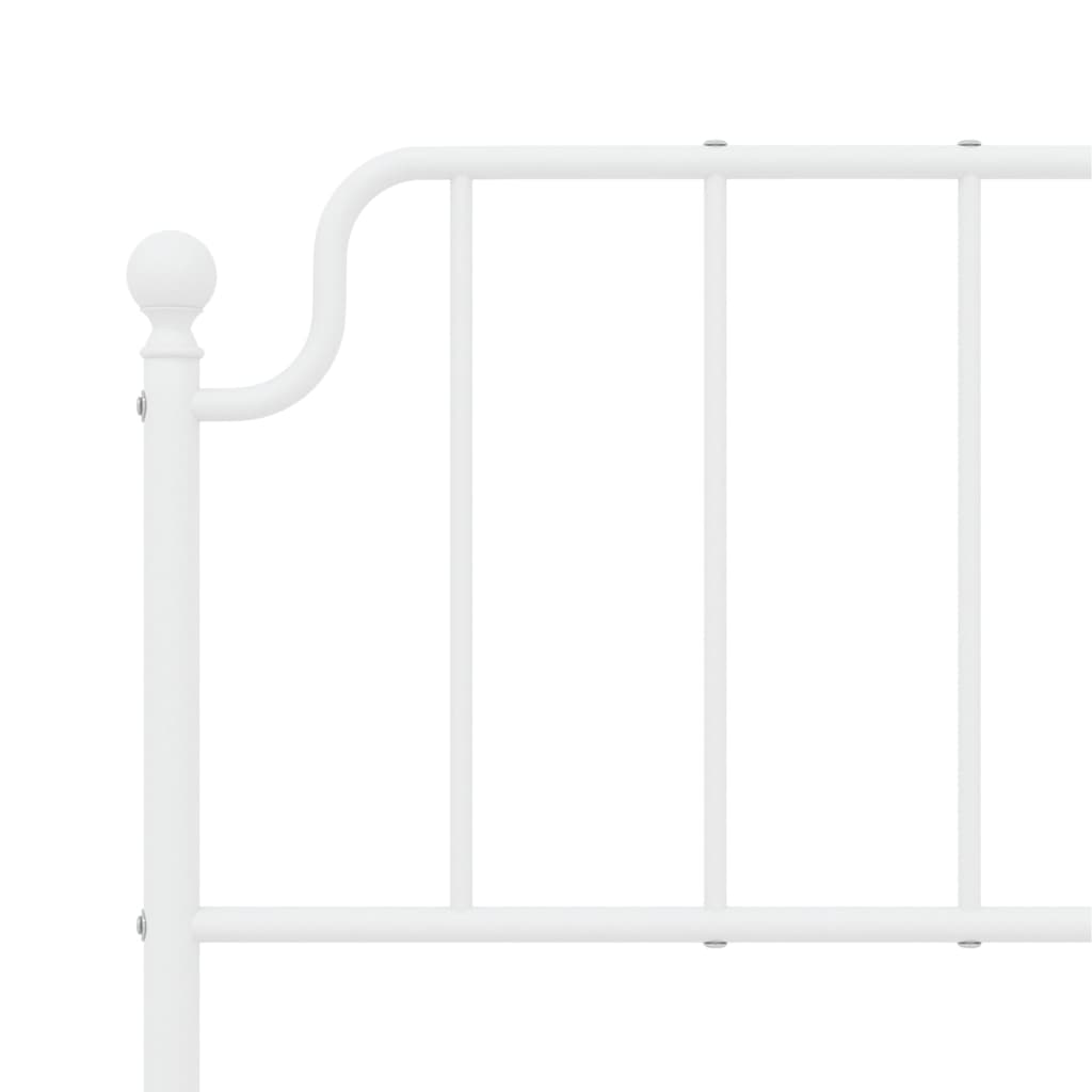 Metal Bed Frame without Mattress with Headboard White 150x200 cm