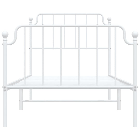 Metal Bed Frame without Mattress with Footboard White 90x190 cm