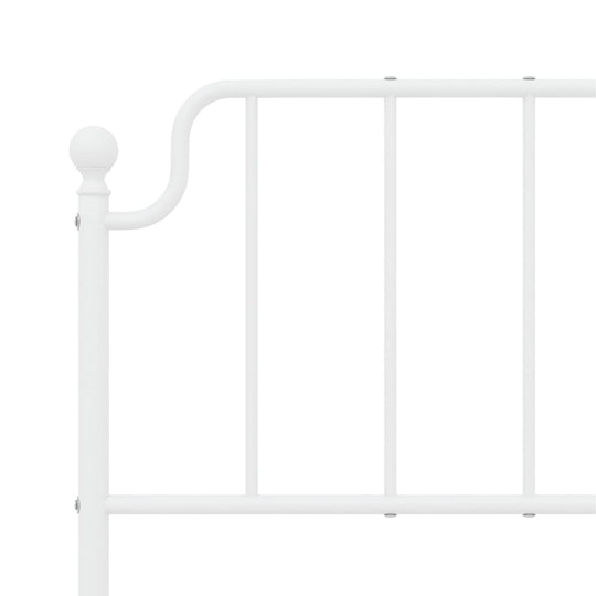 Metal Bed Frame without Mattress with Footboard White 150x200 cm