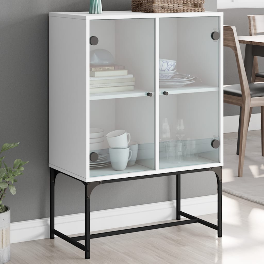 Side Cabinet With Glass Doors 69X37X100 Cm