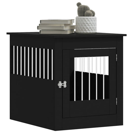 Dog Crate Furniture Black 64.5x80x71 cm Engineered Wood