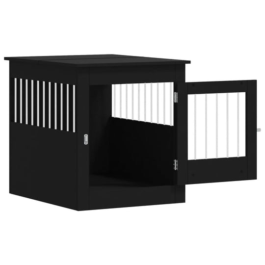 Dog Crate Furniture Black 64.5x80x71 cm Engineered Wood