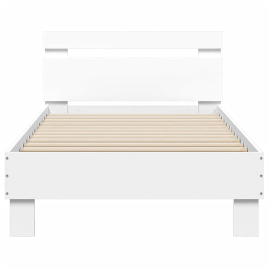 Bed Frame without Mattress with Headboard White 90x190 cm