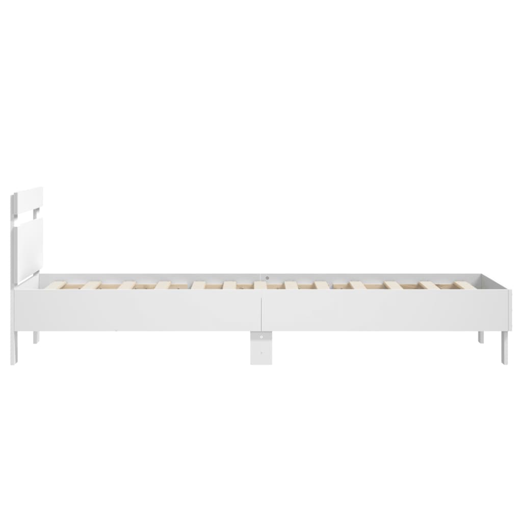 Bed Frame without Mattress with Headboard White 90x190 cm