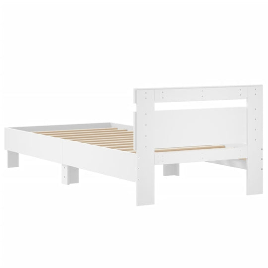 Bed Frame without Mattress with Headboard White 90x190 cm