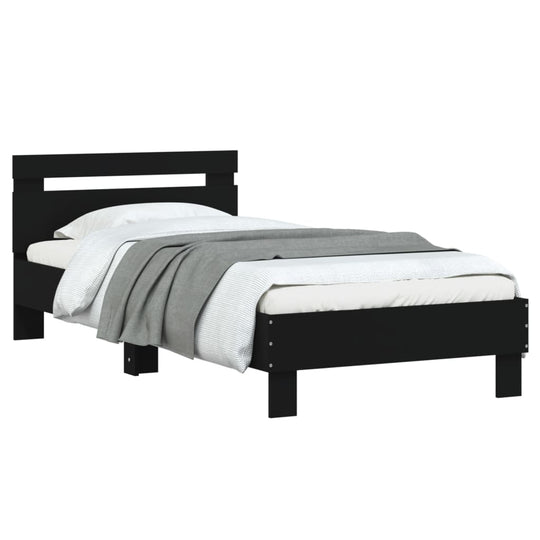 Bed Frame without Mattress with Headboard Black 90x190 cm