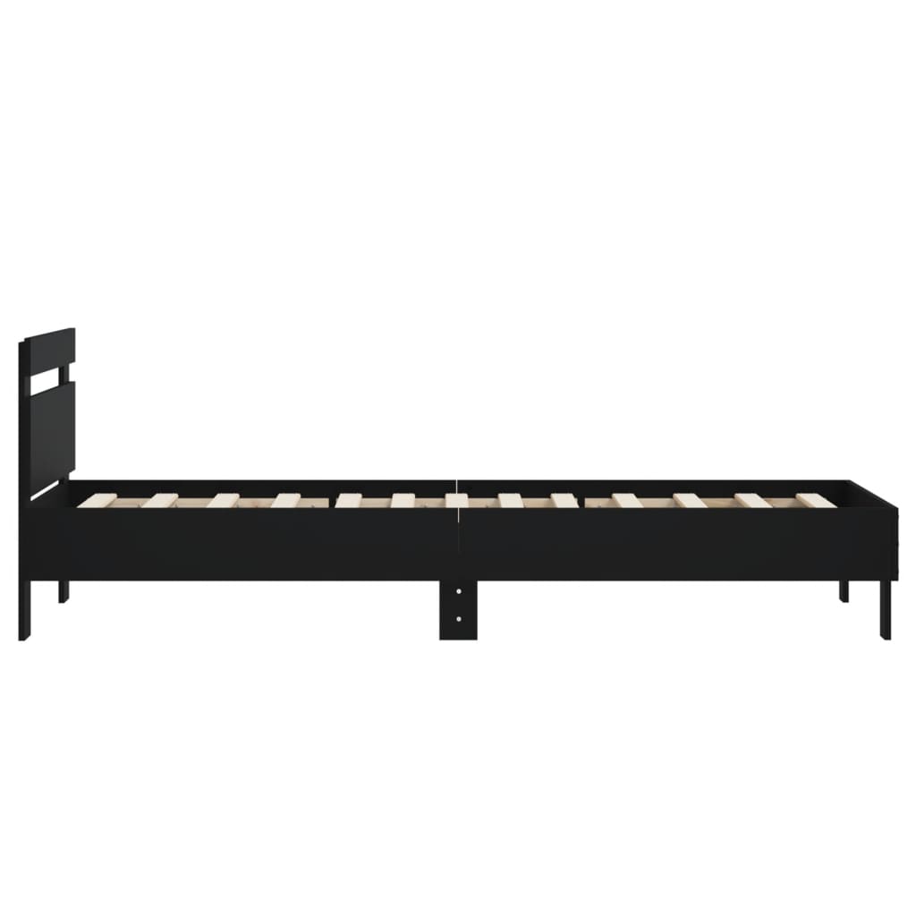 Bed Frame without Mattress with Headboard Black 90x190 cm