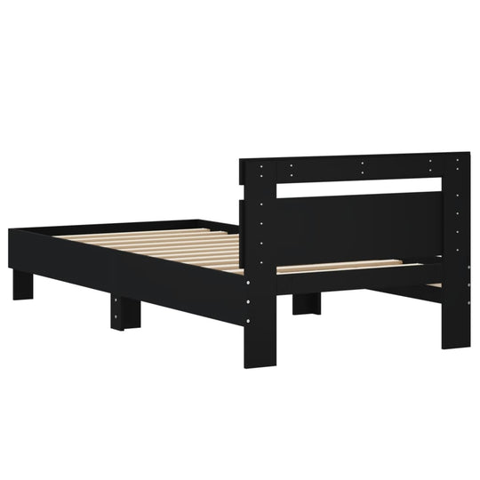 Bed Frame without Mattress with Headboard Black 90x190 cm