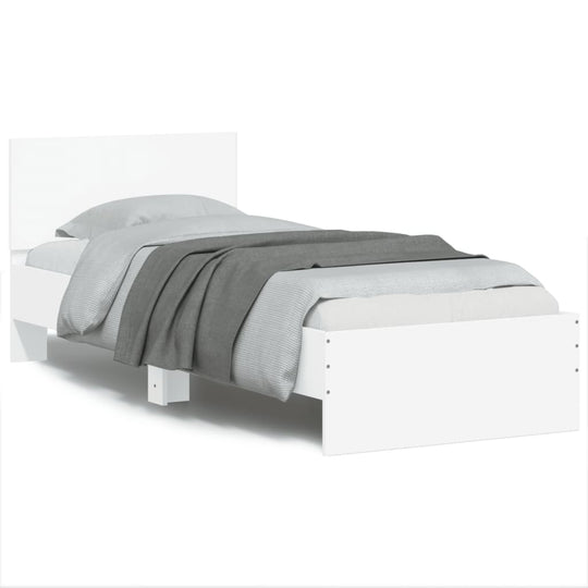 Bed Frame without Mattress with Headboard White 90x190 cm