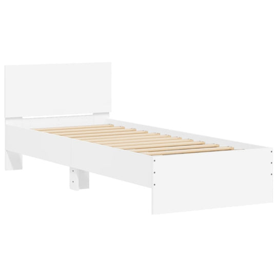 Bed Frame without Mattress with Headboard White 90x190 cm