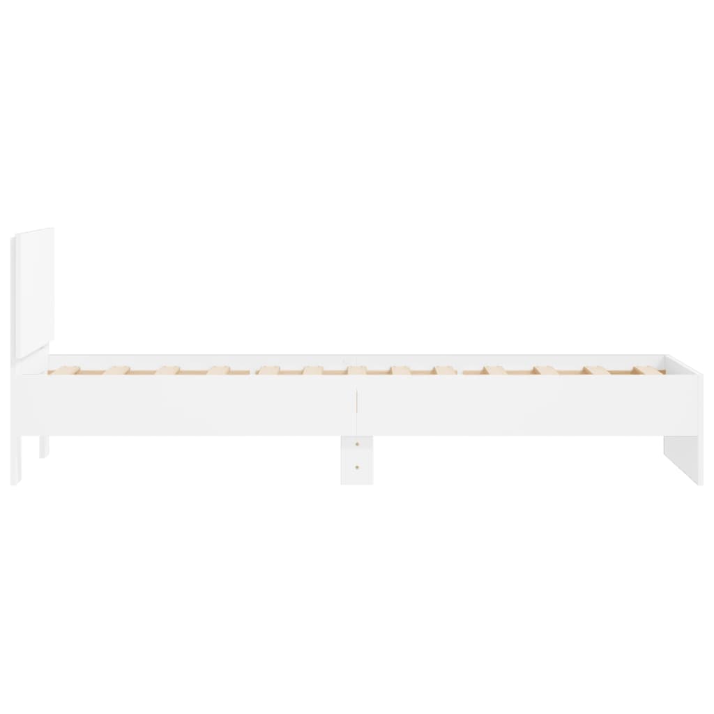 Bed Frame without Mattress with Headboard White 90x190 cm