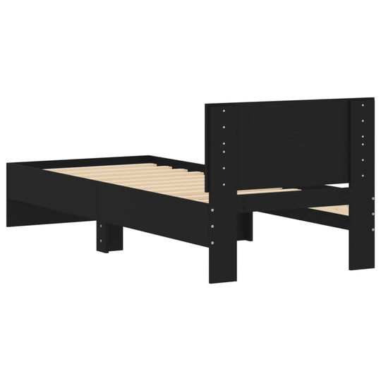 Bed Frame without Mattress with Headboard Black 90x190 cm