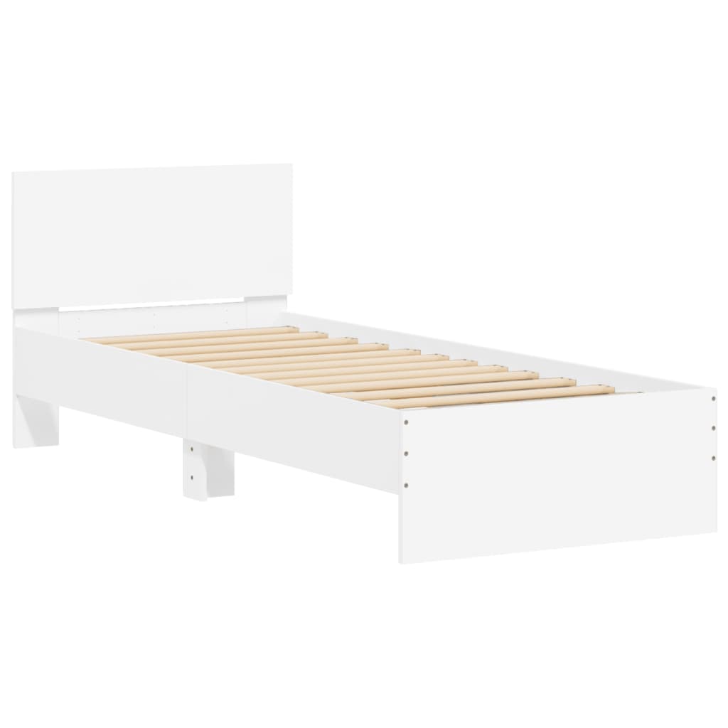 Bed Frame without Mattress with LED Lights White 90x190 cm