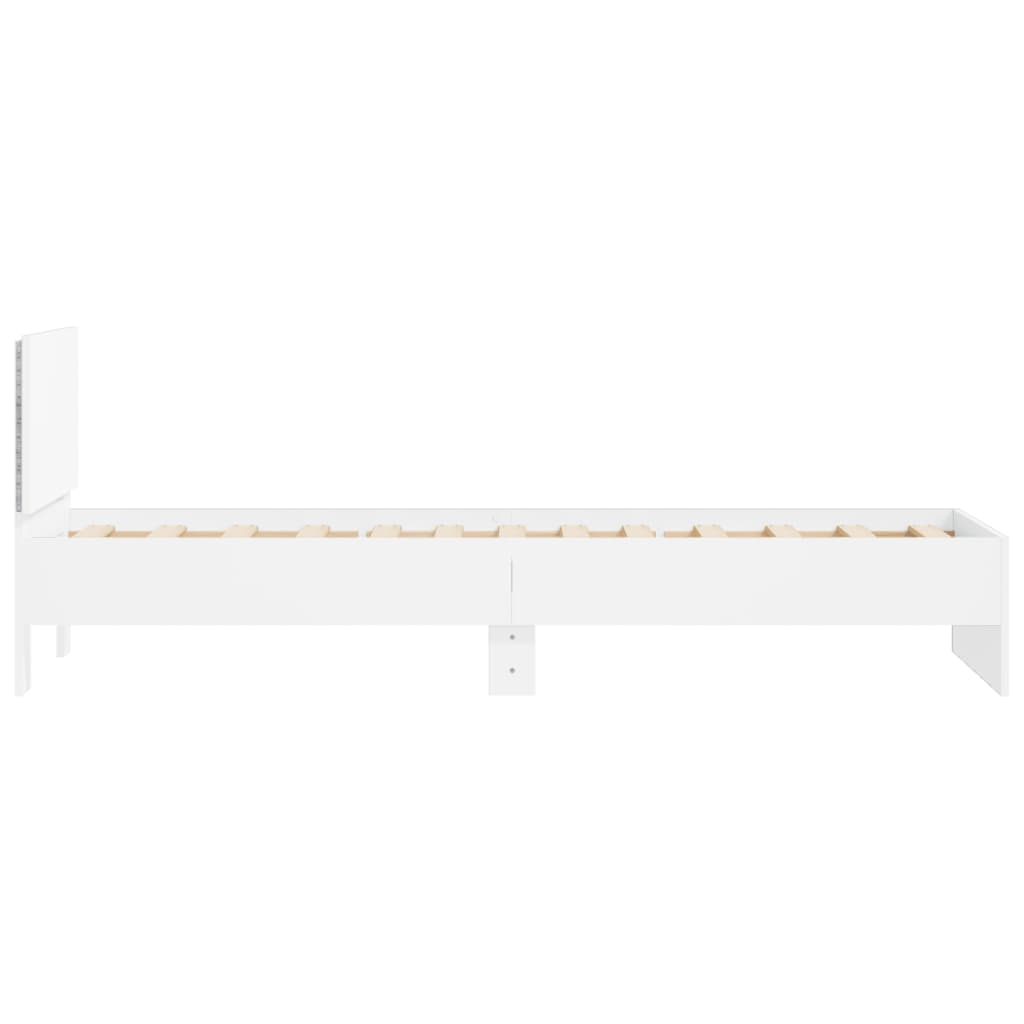 Bed Frame without Mattress with LED Lights White 90x190 cm