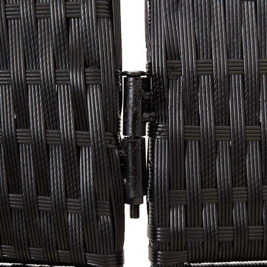 Room Divider 4 Panels Black Poly Rattan