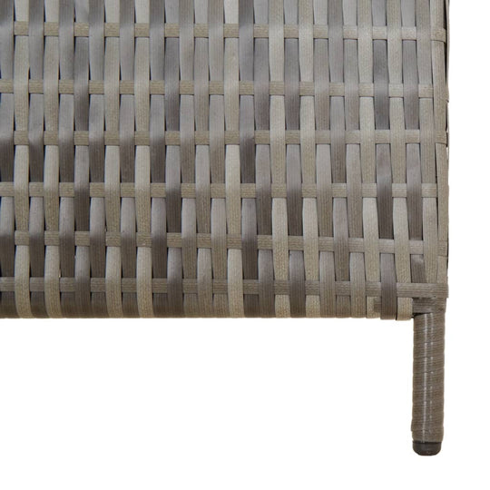 Room Divider 6 Panels Grey Poly Rattan