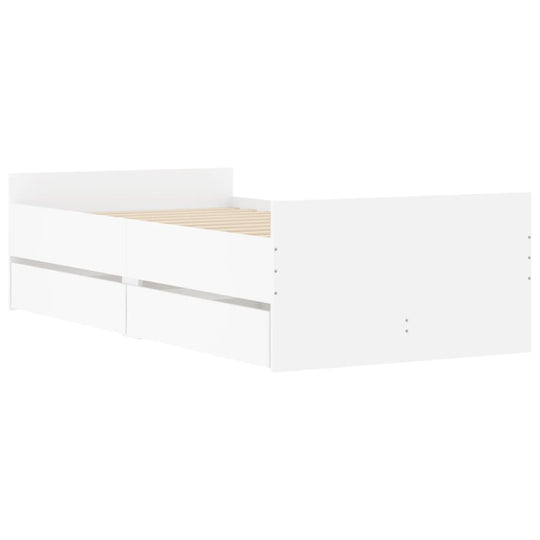 Bed Frame with Drawers without Mattress White 90x190 cm