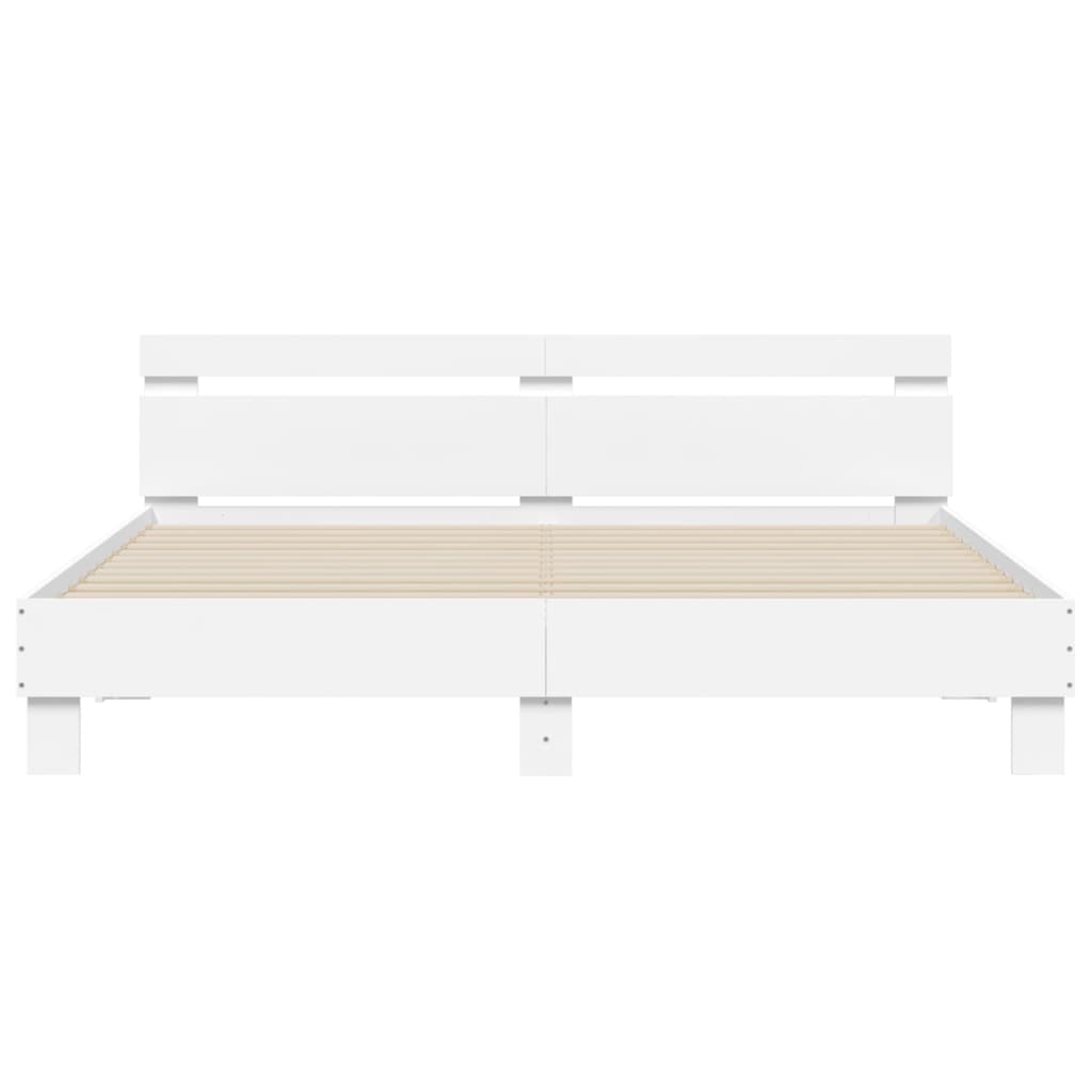 Bed Frame without Mattress White 183x203 cm King