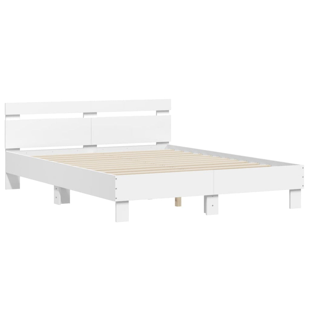 Bed Frame without Mattress White 150x200 cm