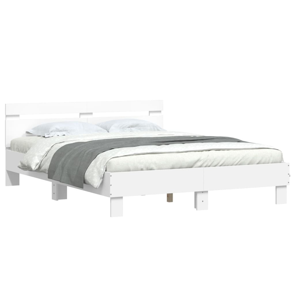 Bed Frame without Mattress White 150x200 cm