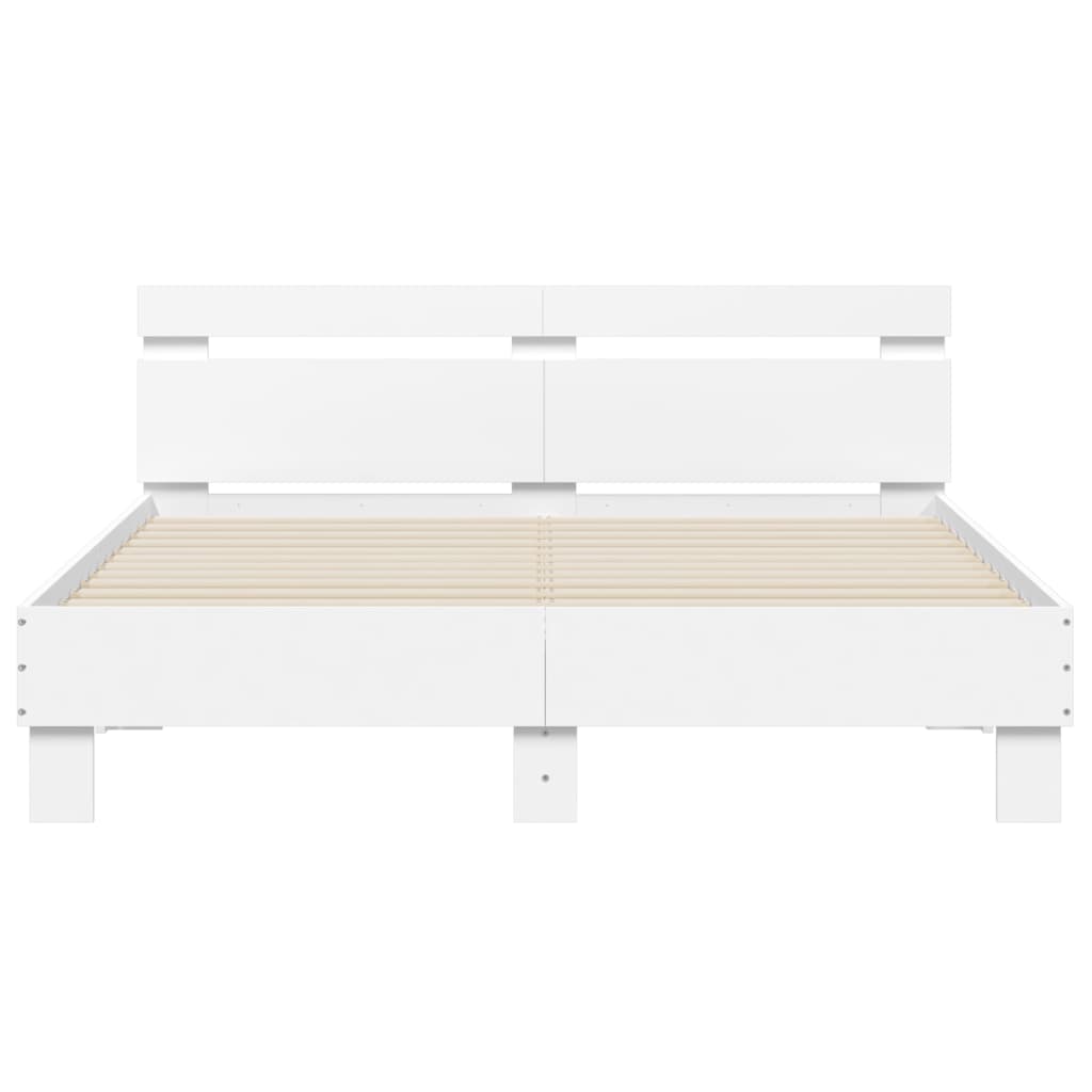 Bed Frame without Mattress White 150x200 cm