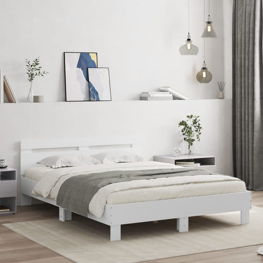 Bed Frame without Mattress White 150x200 cm