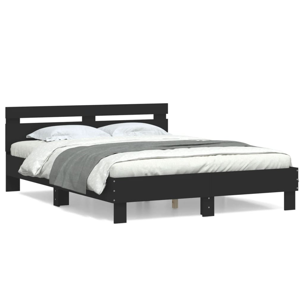 Bed Frame without Mattress Black 150x200 cm