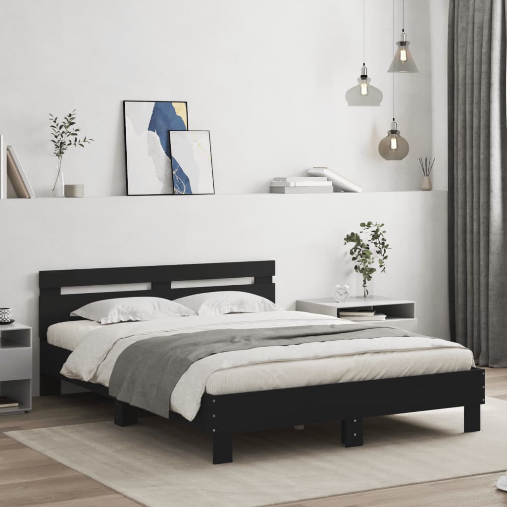 Bed Frame without Mattress Black 150x200 cm