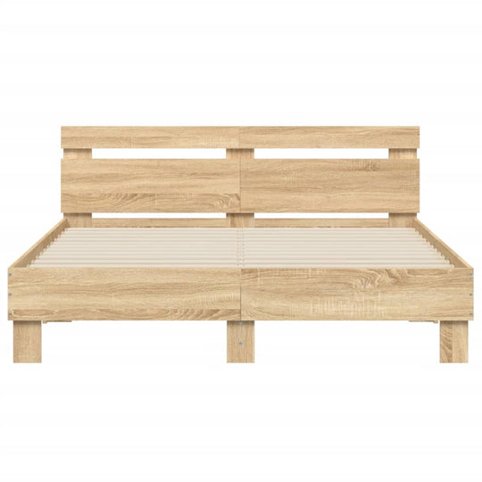 Bed Frame without Mattress Sonoma Oak 150x200 cm