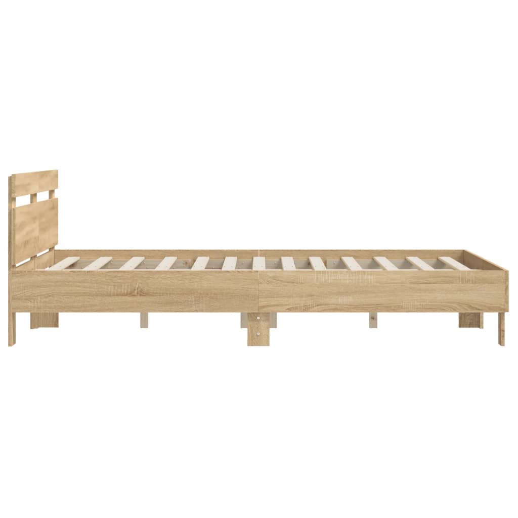 Bed Frame without Mattress Sonoma Oak 150x200 cm