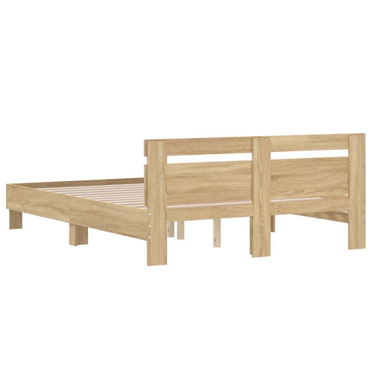 Bed Frame without Mattress Sonoma Oak 150x200 cm