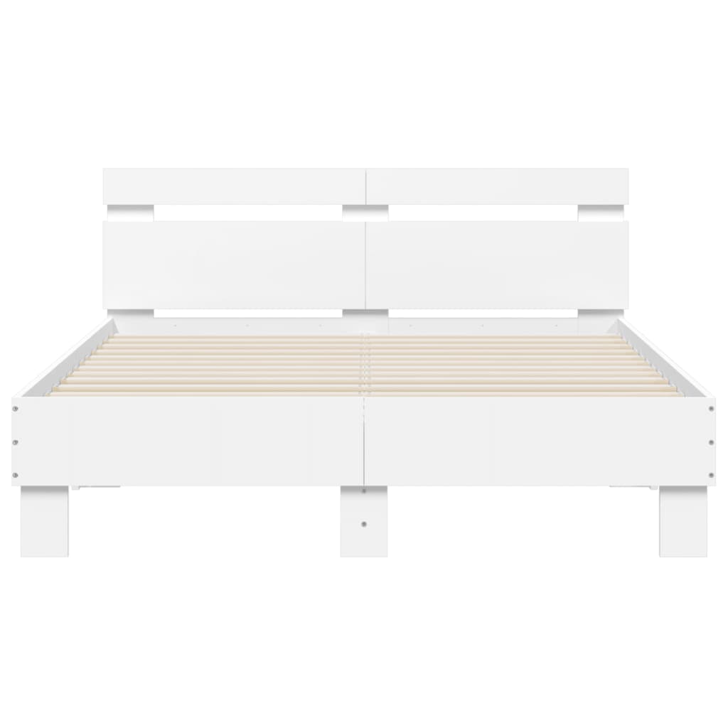 Bed Frame without Mattress White 135x190 cm