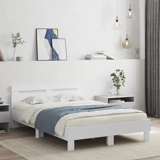 Bed Frame without Mattress White 135x190 cm