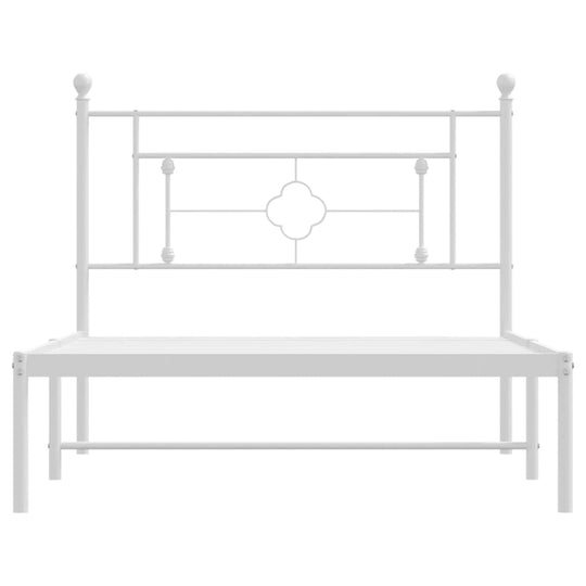 Metal Bed Frame without Mattress with Headboard White 107x203 cm King Single